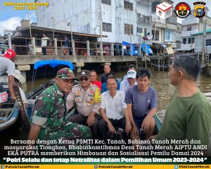 Polsek Tanah Merah Sosialisasikan Pemilu Damai